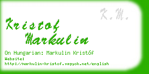 kristof markulin business card